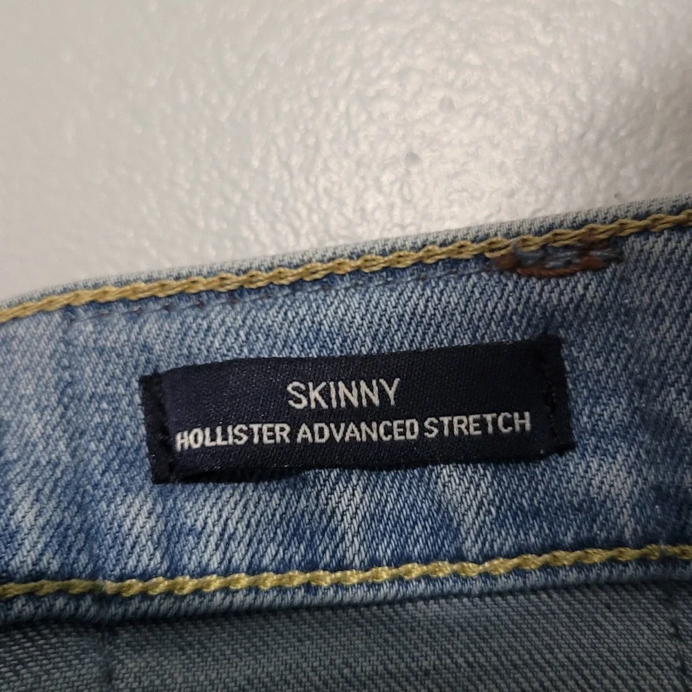 Hollister Advanced Stretch Skinny Jeans Mens 34x34 Light Wash Blue Denim Pants